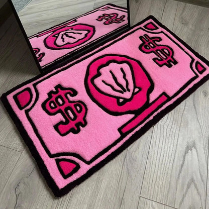 Pink Dollar Plush Rug