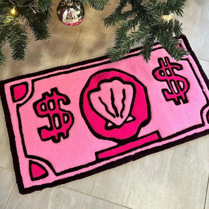 Pink Dollar Plush Rug