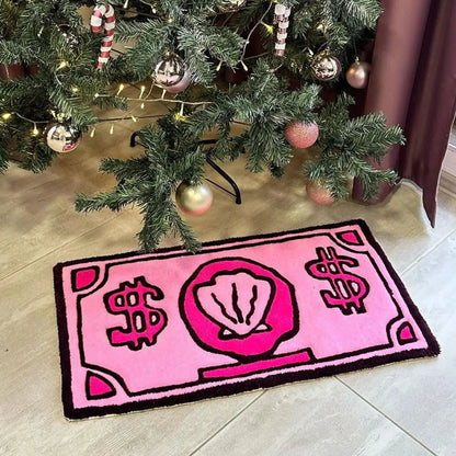 Pink Dollar Plush Rug