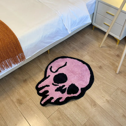 Pink Melting Skull Rug