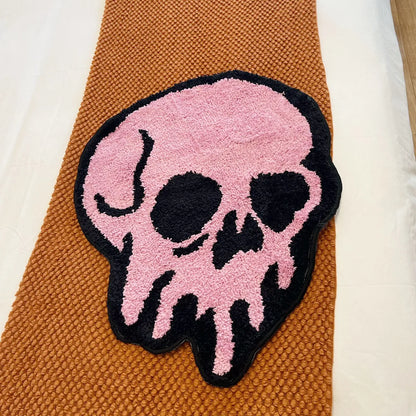 Pink Melting Skull Rug